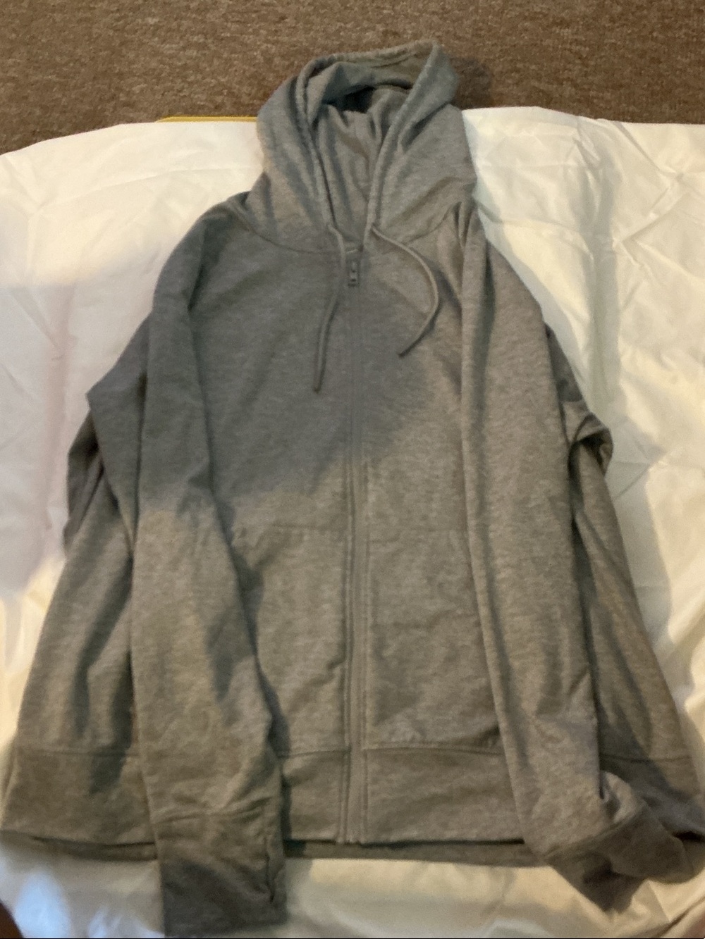 Women's Lightweight Gray Zip-Up Hoodie with Hood Super Soft